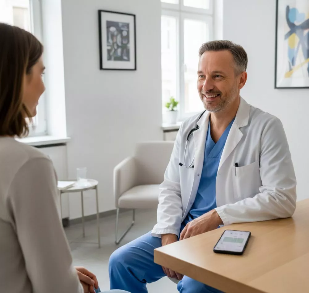 Arzt bei der Patienten-Amnase