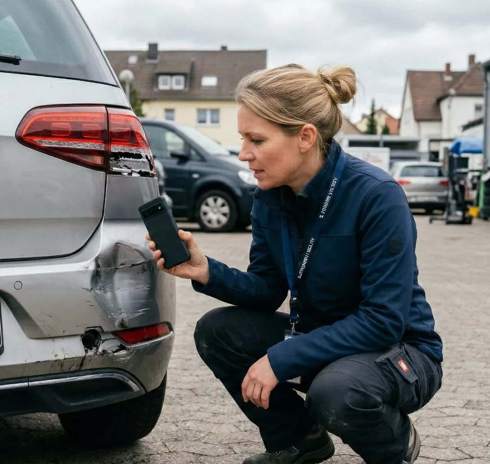 Sachverständige am Schaden aufnehmen mit VociApp